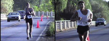 Racers approach the finish line.