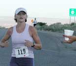 Runner getting water break